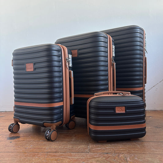 TL022 BLACK & BROWN LUGGAGE SET