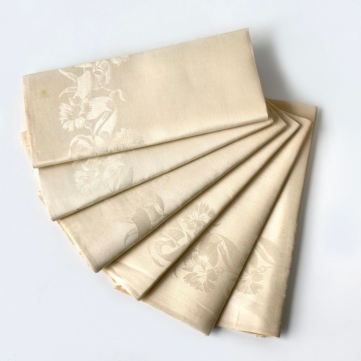TL023 SET OF 6 CREAM DAMASK NAPKINS