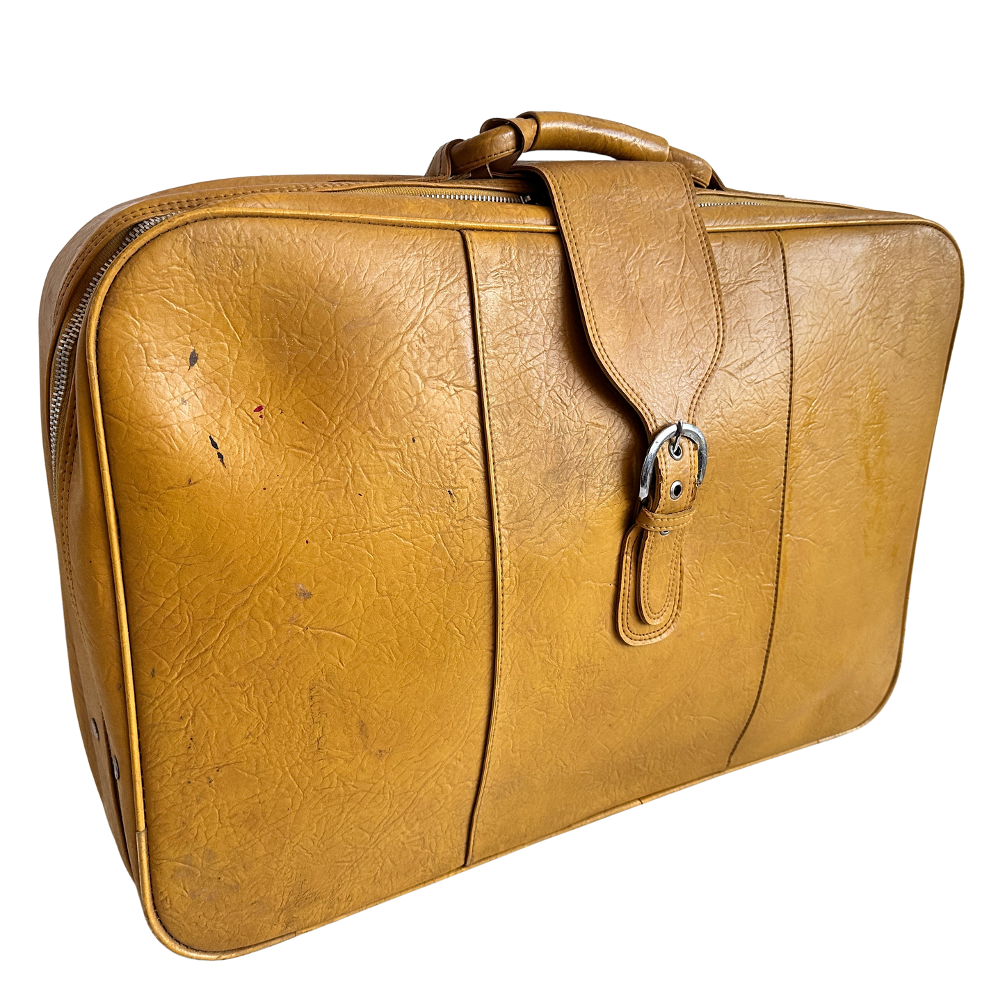 TR007 DISTRESSED SOFT YELLOW LEATHER SUITCASE