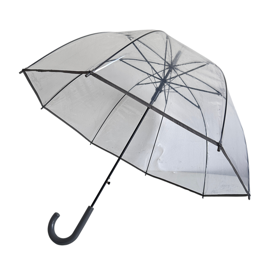 TR015 CLEAR UMBRELLAS WITH GREY HANDLES