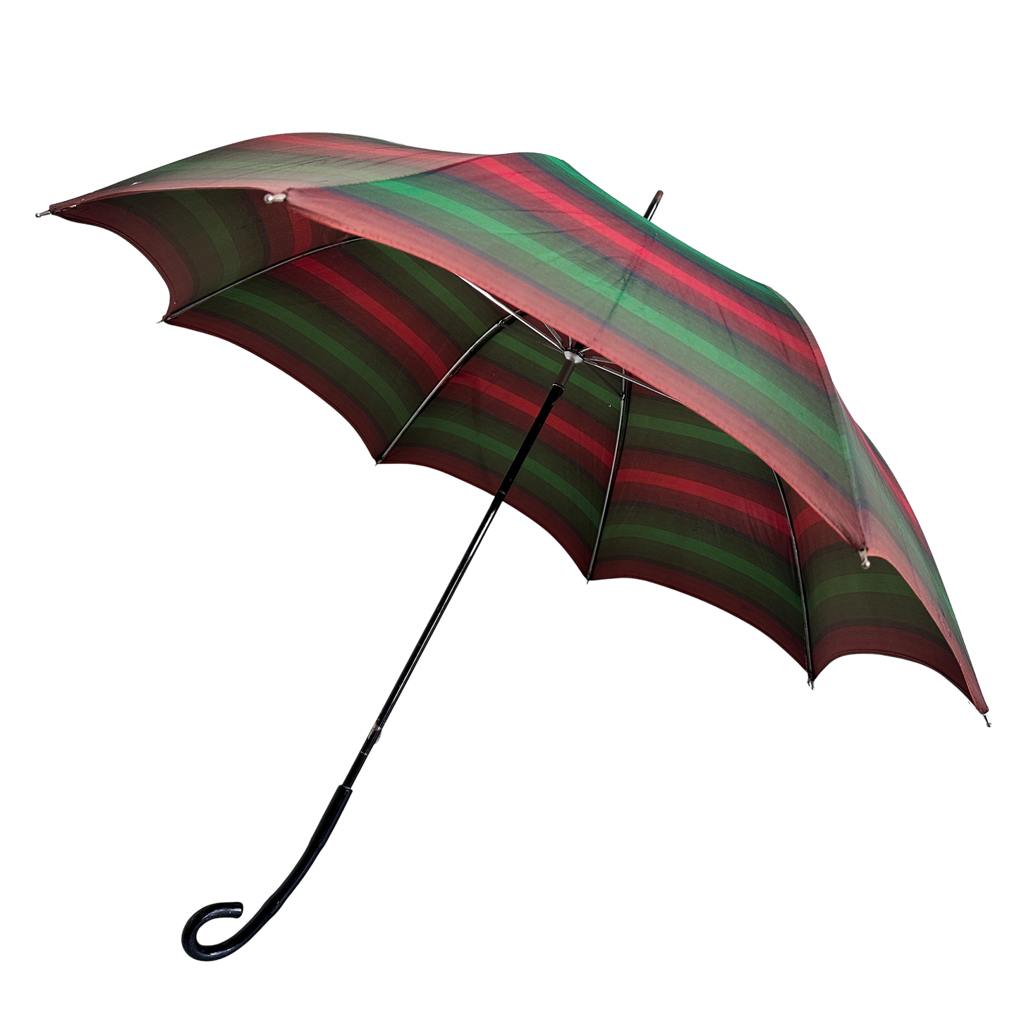 TR019 DISTRESSED RED & GREEN STRIPED UMBRELLA