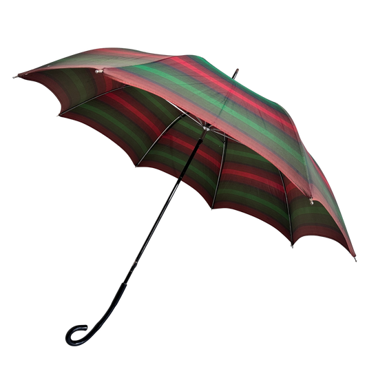 TR019 DISTRESSED RED & GREEN STRIPED UMBRELLA