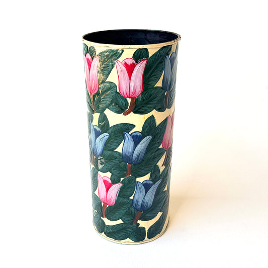 TR024 PAINTED PINK & BLUE TULIPS UMBRELLA STAND