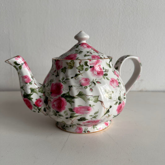 TT002 PINK ROSE TEA POT