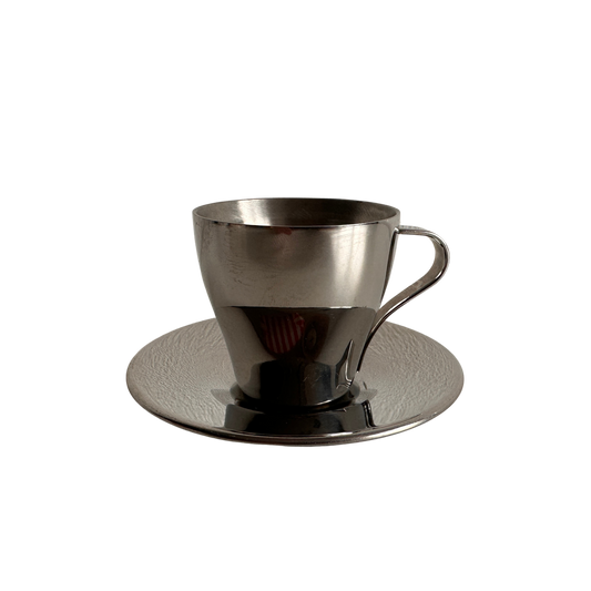 TT004 CHROME ESPRESSO CUP WITH SAUCER
