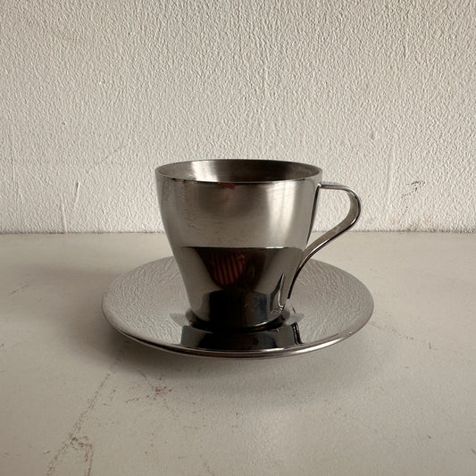 TT004 CHROME ESPRESSO CUP WITH SAUCER
