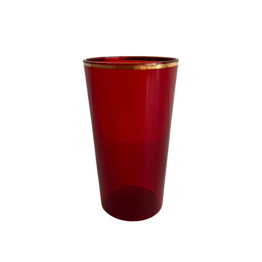 TT021 GOLD RIMMED RED TINTED GLASS