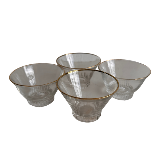 TT023 SET OF FOUR GOLD RIMMER INESSA TUMBLERS