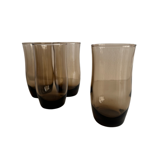 TT025 SET OF FOUR SMOKED LEON GLASSES