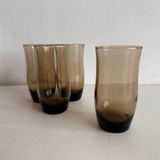 TT025 SET OF FOUR SMOKED LEON GLASSES