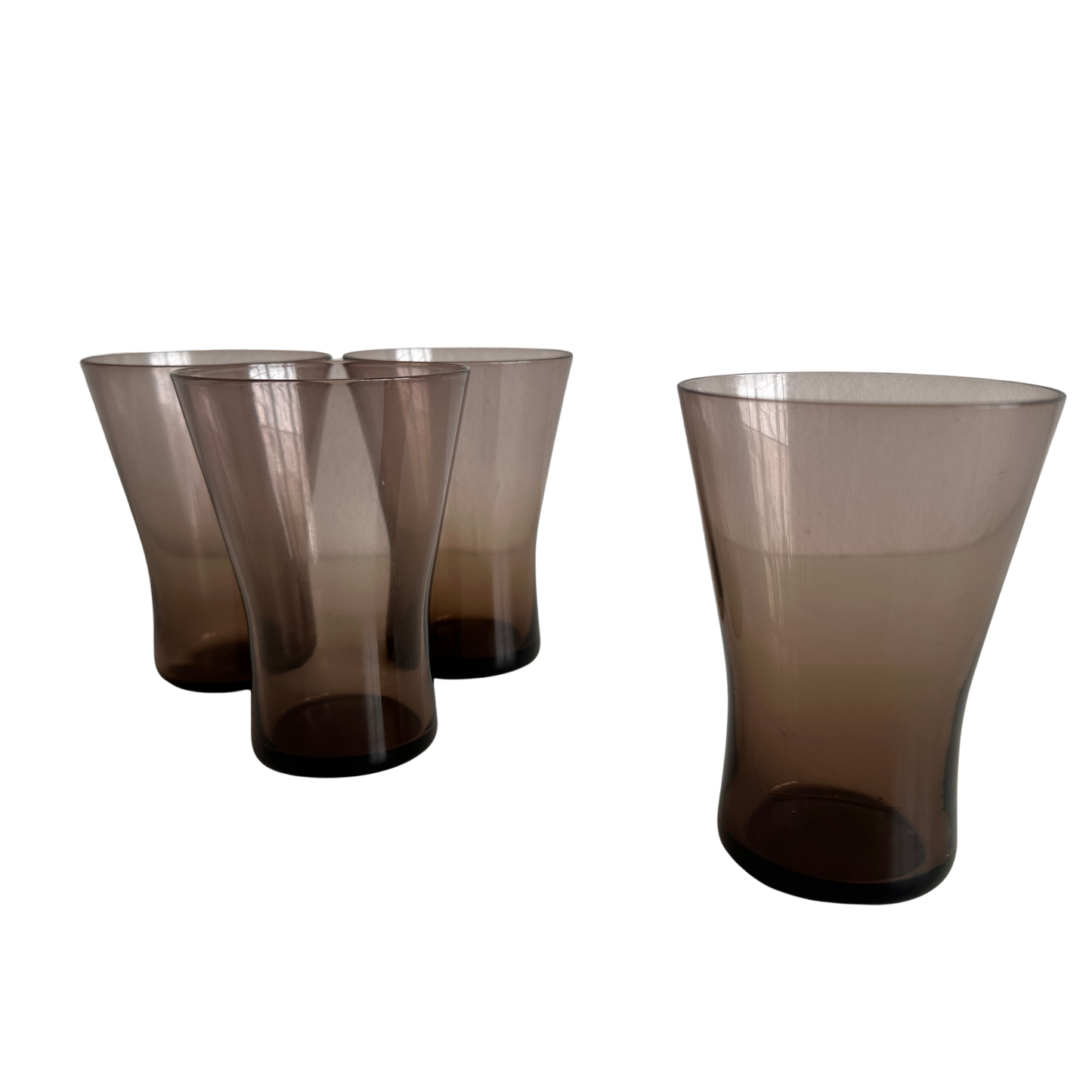 TT036 SET OF FOUR SMOKED CONE GLASSES