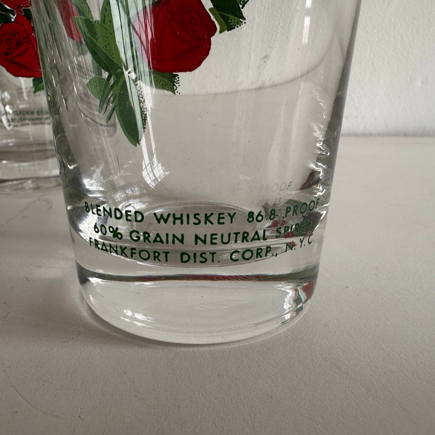 TT039 SET OF FIVE RED ROSE GLASSES