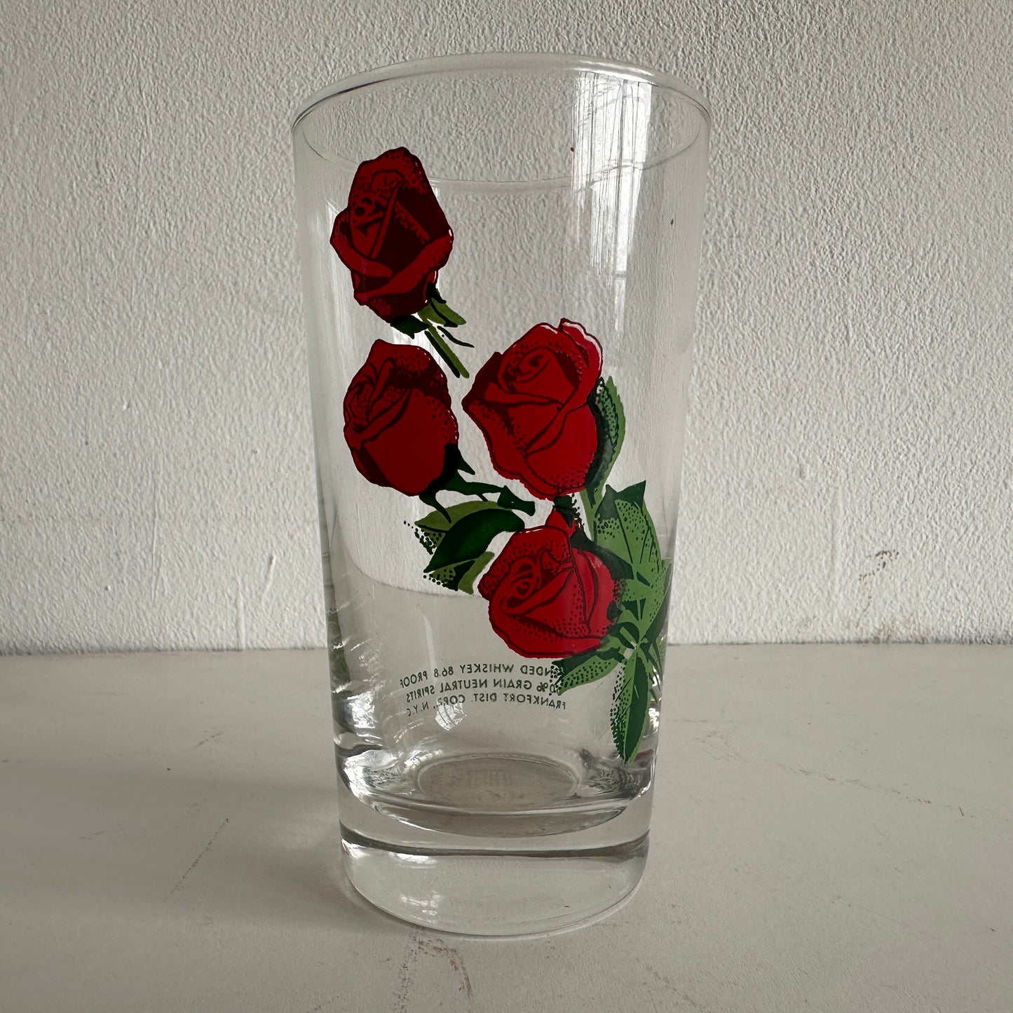 TT039 SET OF FIVE RED ROSE GLASSES