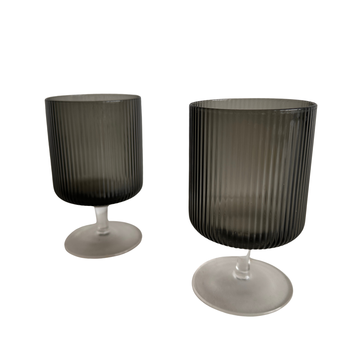 TT042 SET OF TWO FLUTED SMOKED COCKTAIL GLASSES
