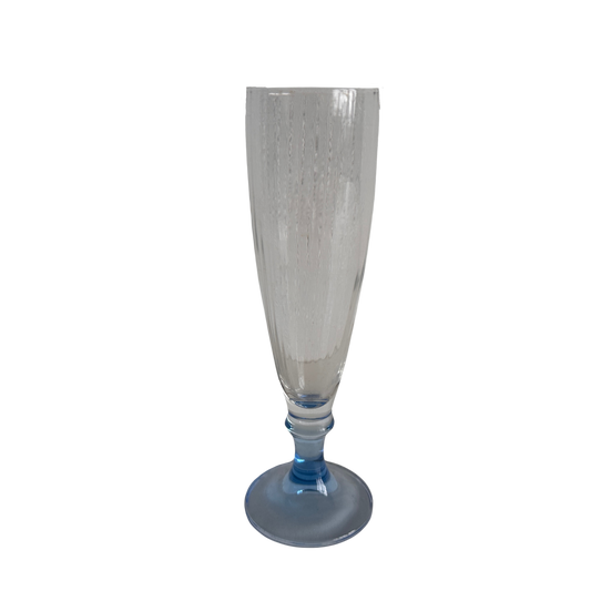 TT045 BLUE TINTED FLUTED CHAMPAGNE FLUTE