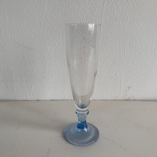 TT045 BLUE TINTED FLUTED CHAMPAGNE FLUTE