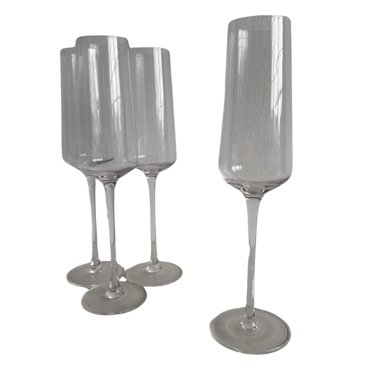 TT048 SET OF FOUR LUNACHARSKY CHAMPAGNE FLUTES