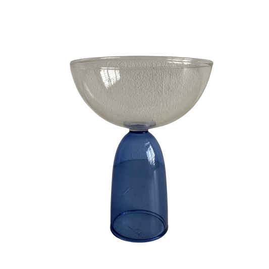 TT052 CLEAR TOP WITH BLUE TINTED STEM CHAMPAGNE COUPE