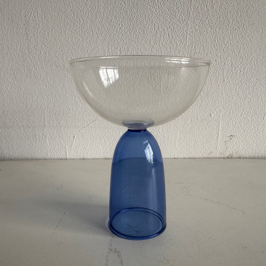 TT052 CLEAR TOP WITH BLUE TINTED STEM CHAMPAGNE COUPE