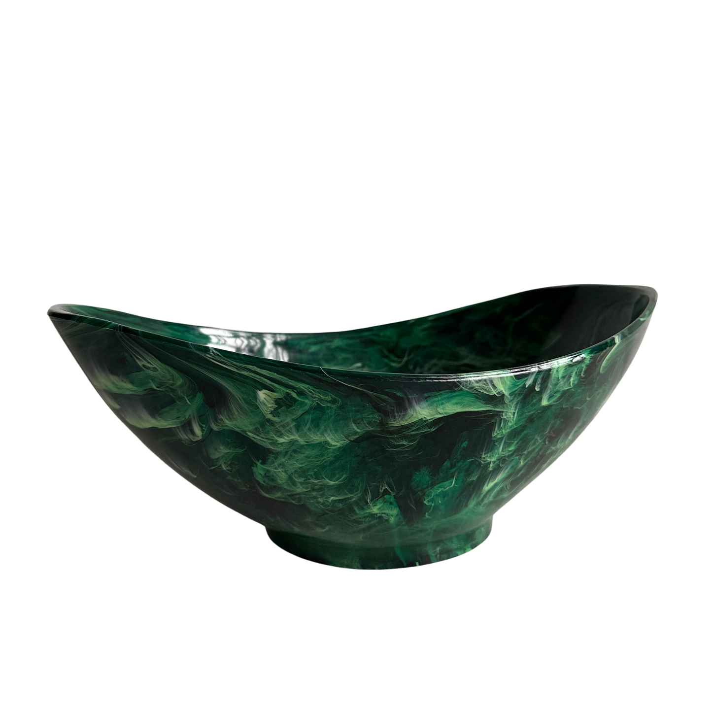 TT075 GREEN MARBLED ACRYLIC SERVING BOWL