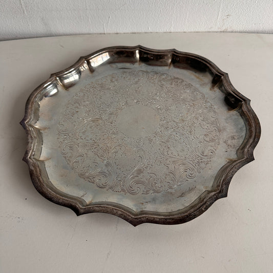 TT077 CHIPPENDALE SILVER SERVING TRAY
