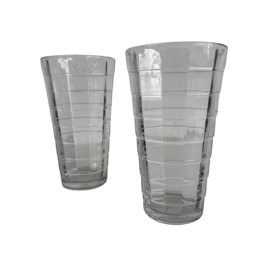 TT084 TWO TALL GRID GLASSES