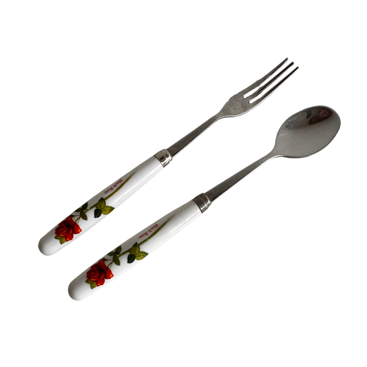 TT090 SKINNY ROSE DESSERT FORK AND SPOON