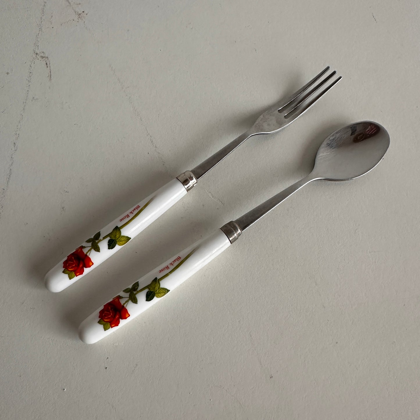 TT090 SKINNY ROSE DESSERT FORK AND SPOON