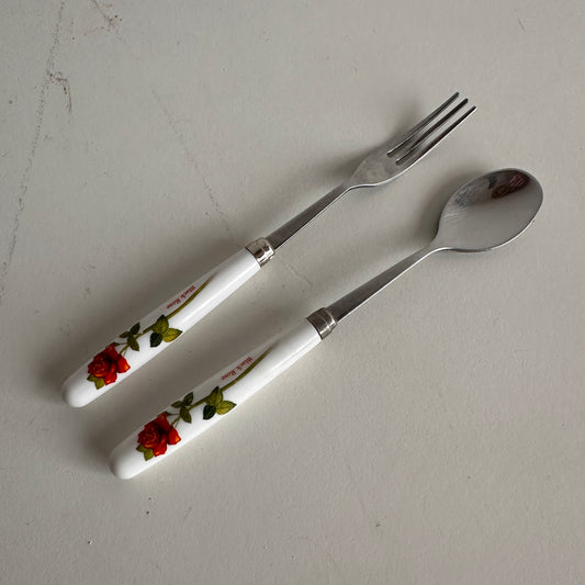 TT090 SKINNY ROSE DESSERT FORK AND SPOON