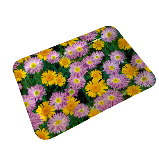 TT107 LARGE PLASTIC TRAY WITH PINK & YELLOW DAISIES