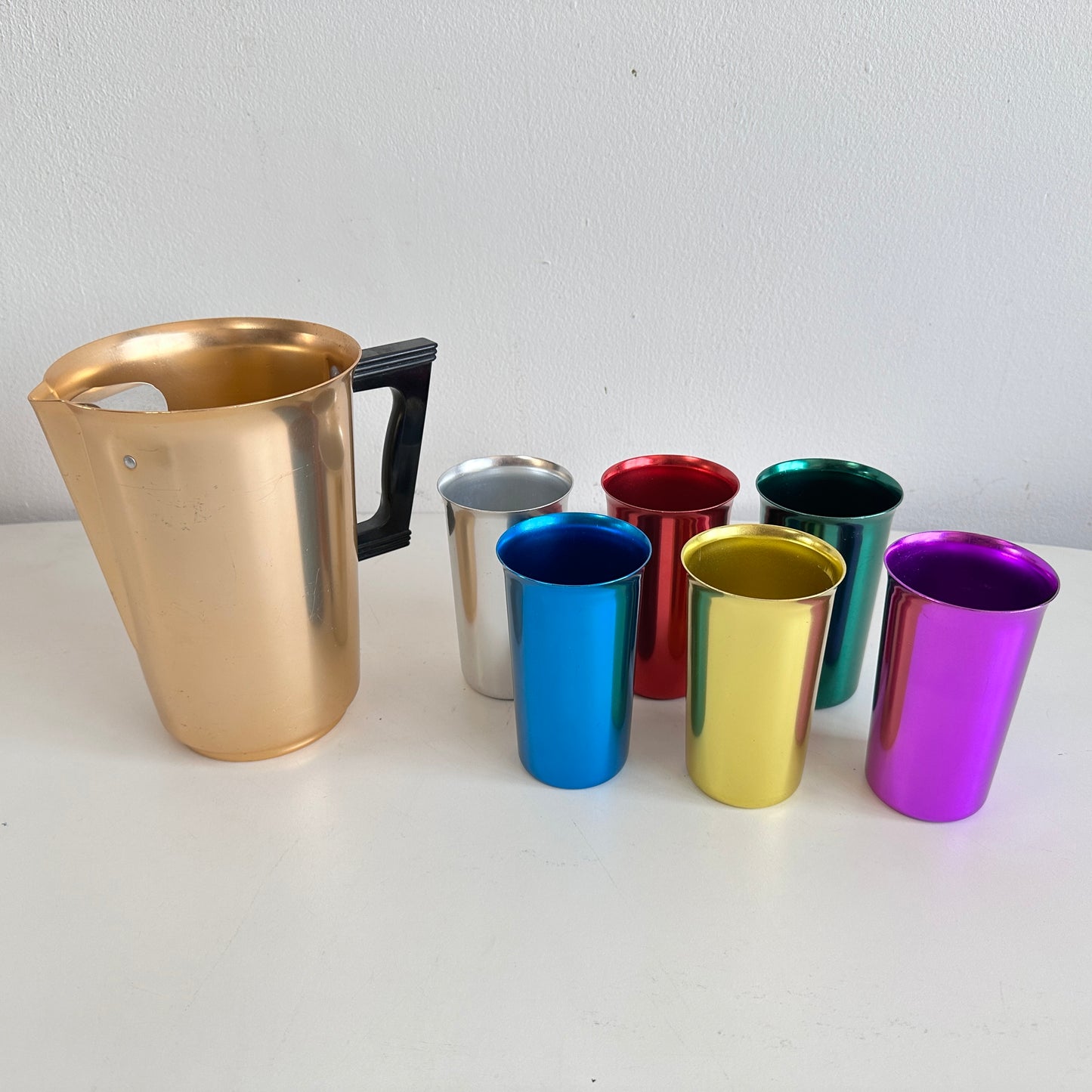 TT130 RAINBOW ALUMINUM PITCHER AND CUPS SET