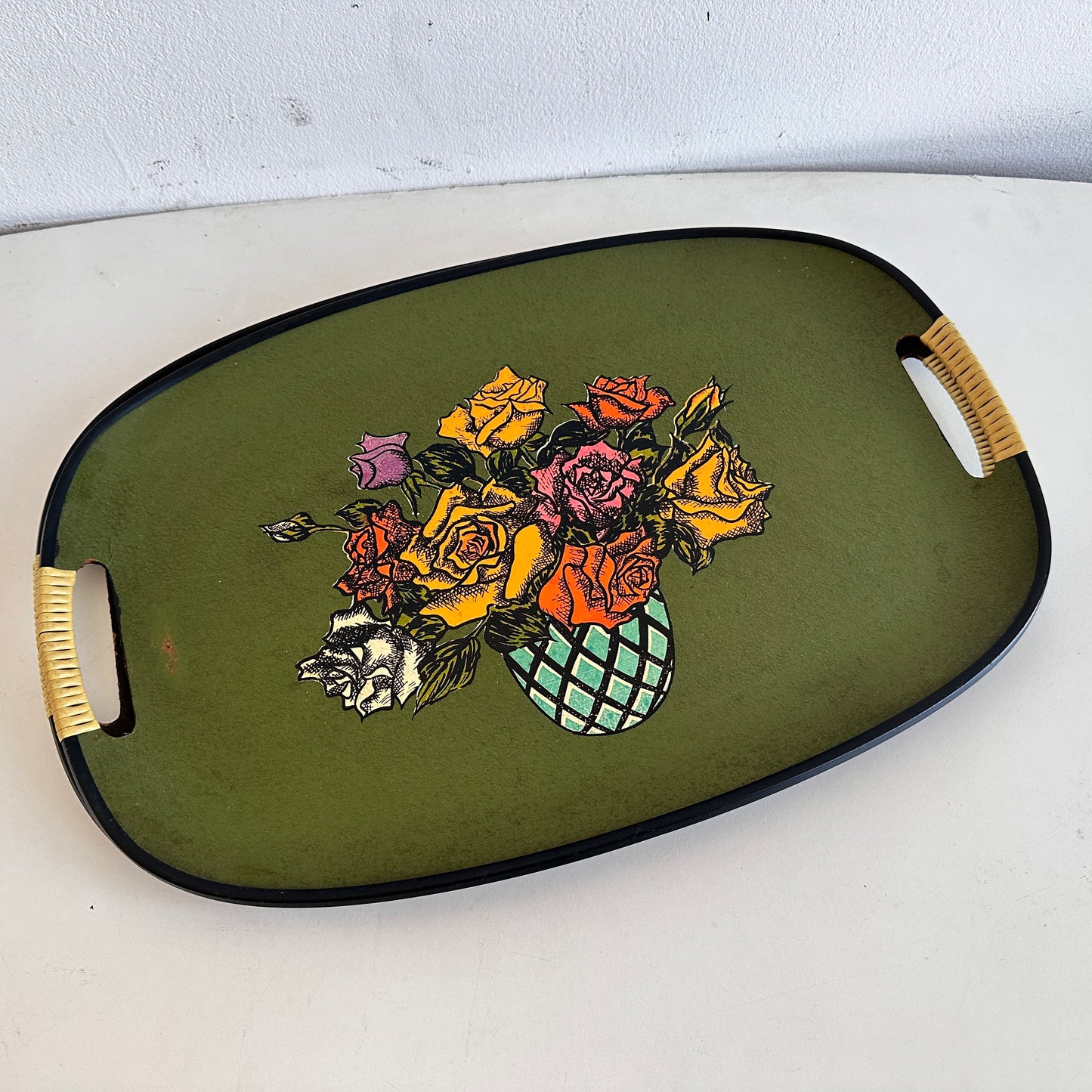 TT145 PAIR OF VINTAGE RETRO TILSO JAPANESE SERVING TRAYS