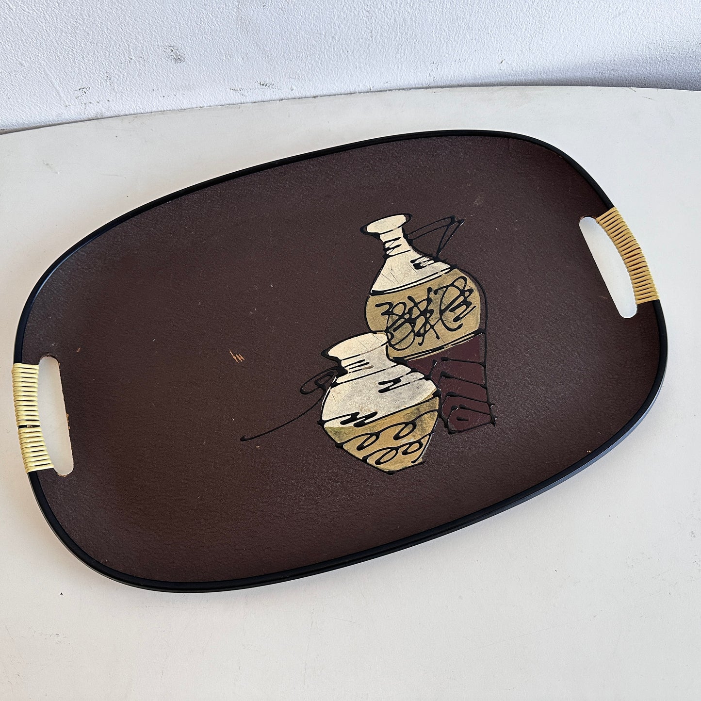 TT145 PAIR OF VINTAGE RETRO TILSO JAPANESE SERVING TRAYS