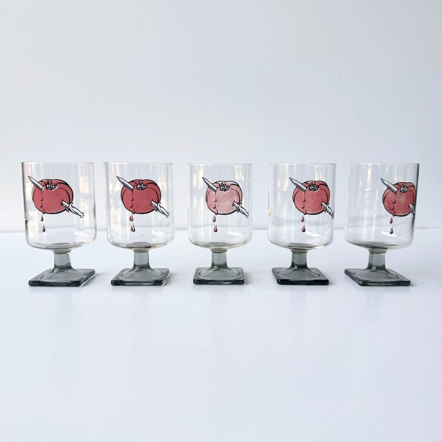 TT170 SET OF 5 TOMATO KNIFE GLASSES