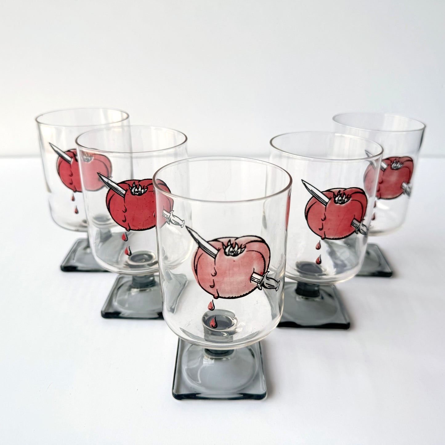 TT170 SET OF 5 TOMATO KNIFE GLASSES