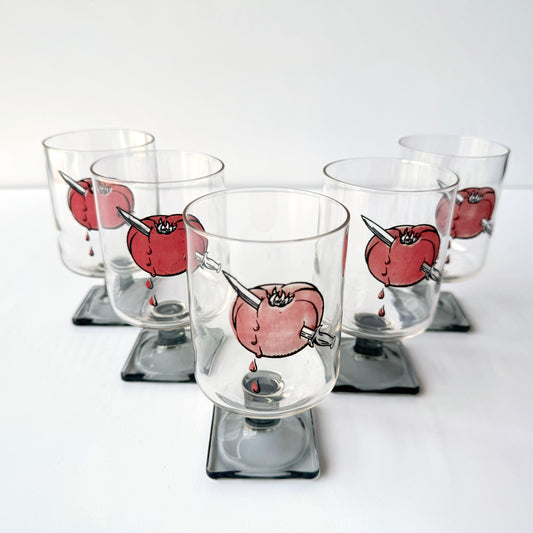 TT170 SET OF 5 TOMATO KNIFE GLASSES