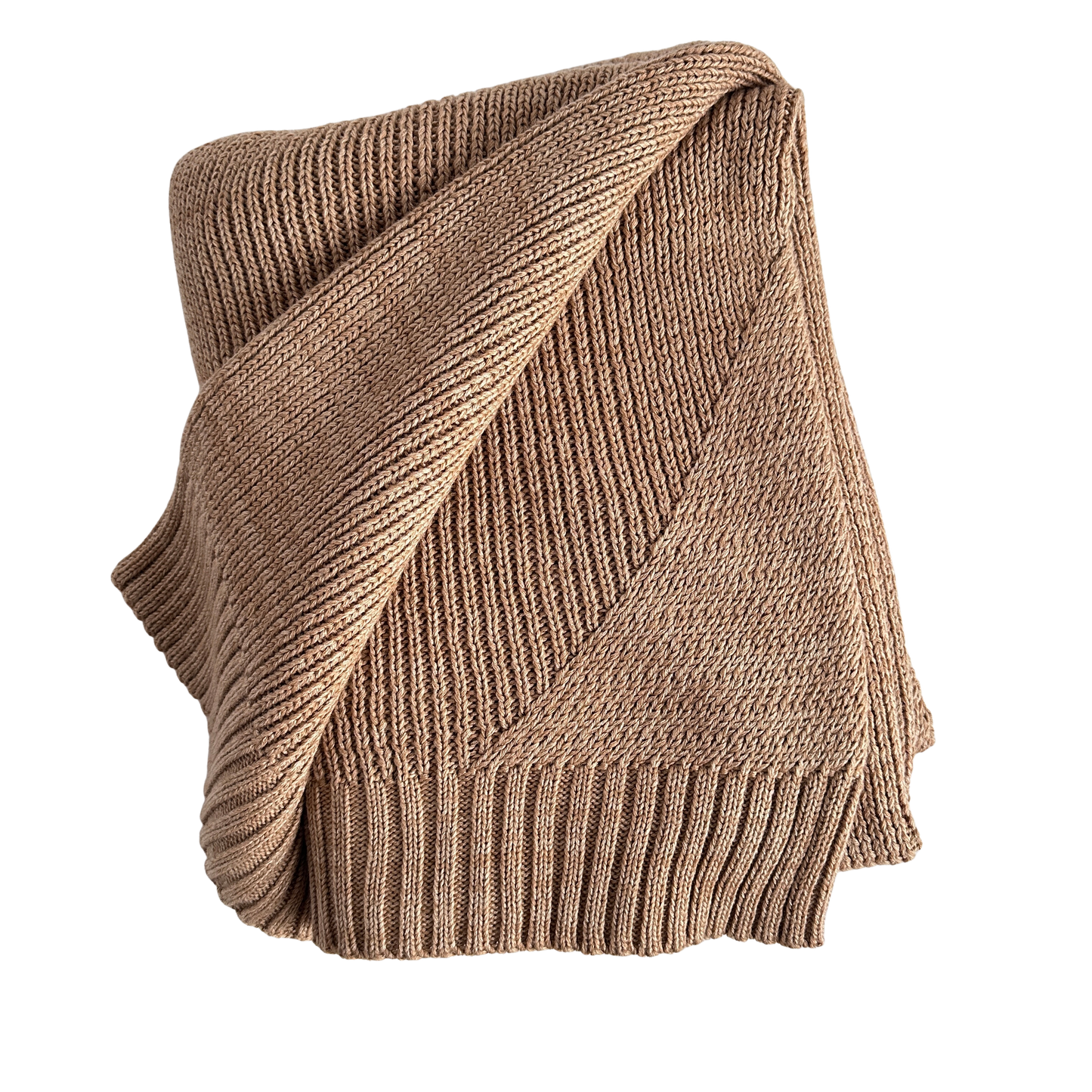 TW006 TAN SWEATER KNIT THROW BLANKET
