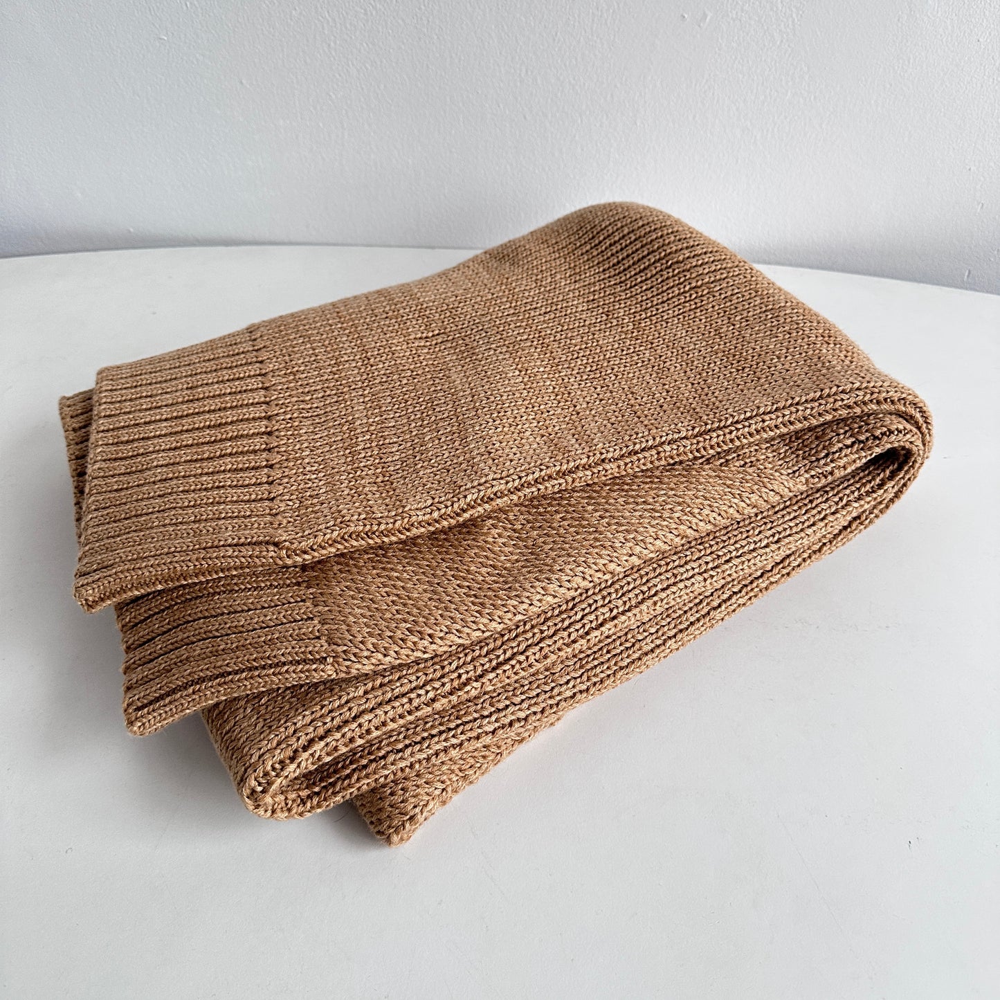 TW006 TAN SWEATER KNIT THROW BLANKET