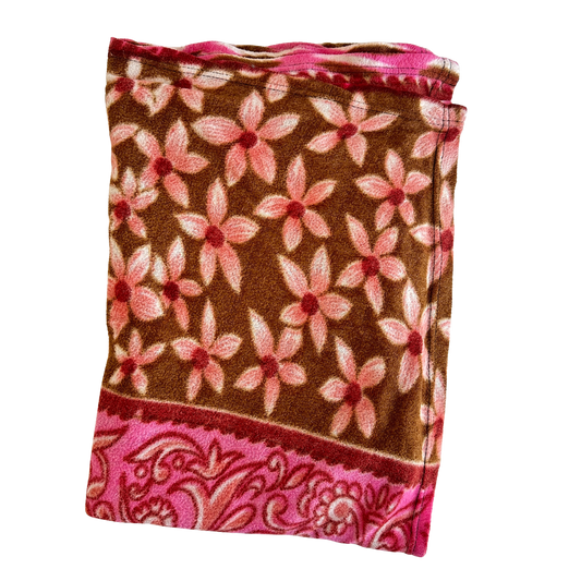 TW011 INDIAN FLORAL FLEECE BLANKET