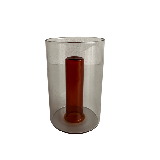 VS003 ORANGE GLASS CYLINDER VASE