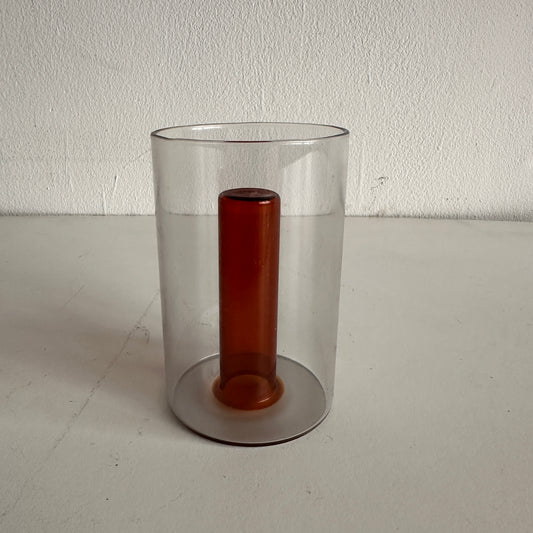 VS003 ORANGE GLASS CYLINDER VASE