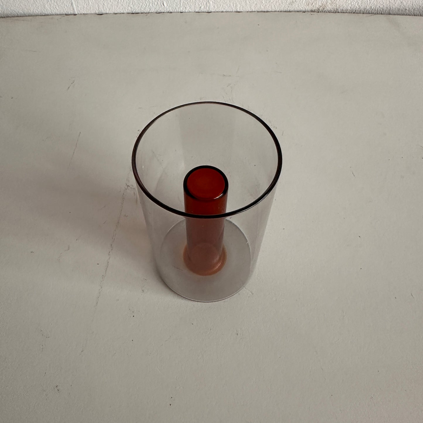 VS003 ORANGE GLASS CYLINDER VASE