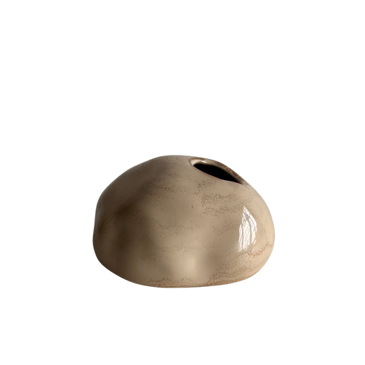 VS005 AMORPHOUS CREAM GLAZED VASE