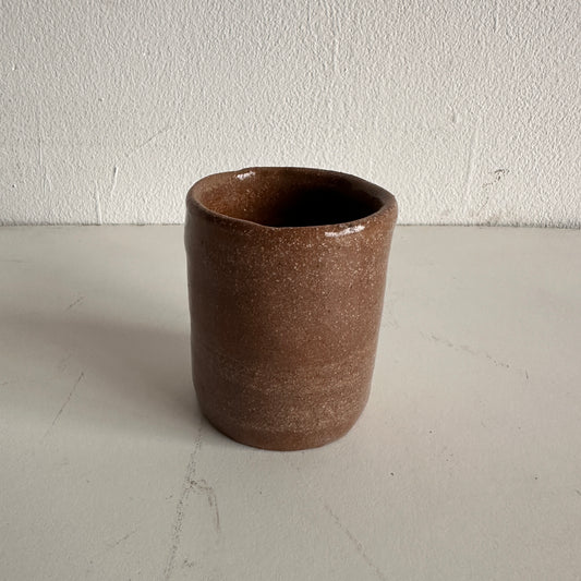 VS007 SMALL BROWN GLAZED VASE