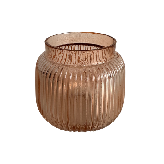 VS011 FLUTED ROSE GLASS VASE