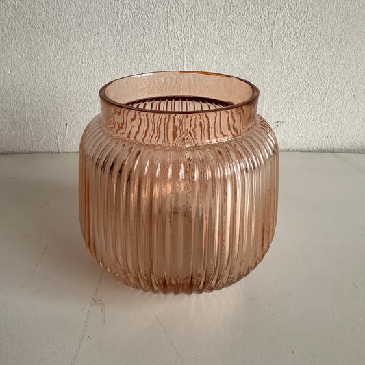 VS011 FLUTED ROSE GLASS VASE