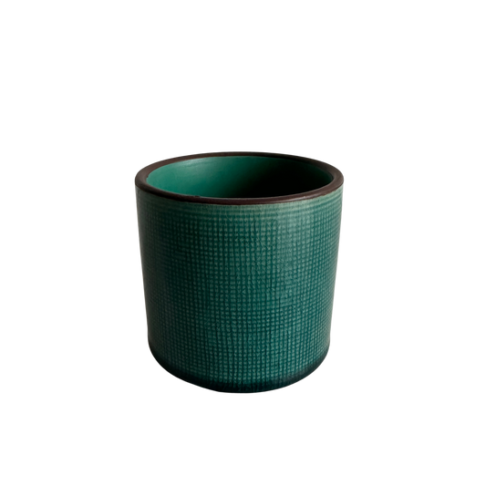 VS013 GREEN GRID GLAZE VASE