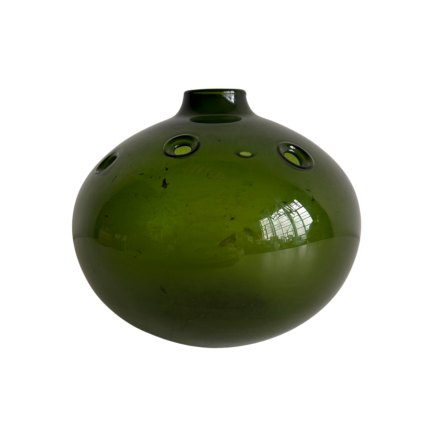 VS016 HOJ GREEN GLASS VASE