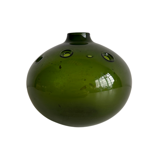 VS016 HOJ GREEN GLASS VASE