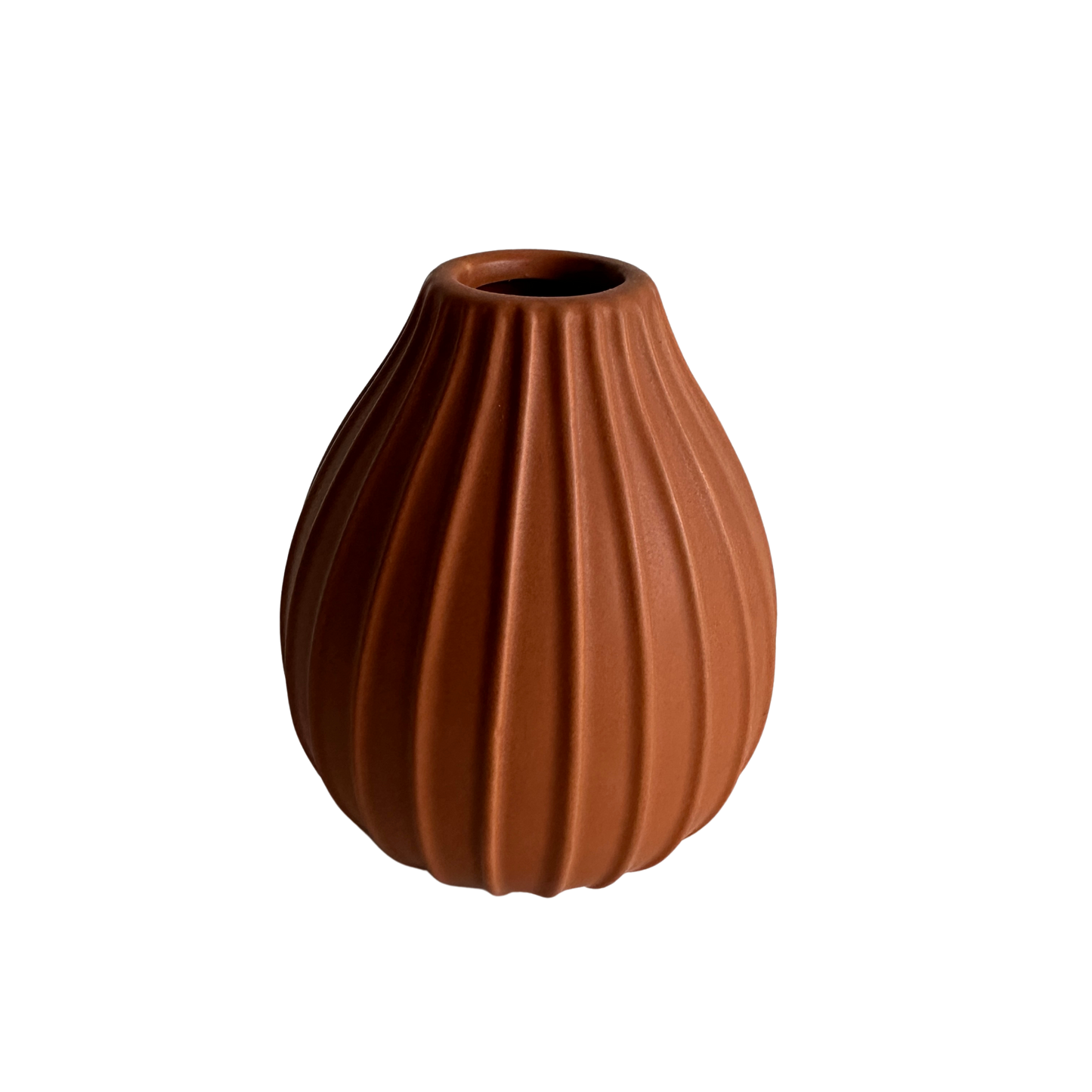 VS018 TERRA COTTA FLUTED CERAMIC VASE